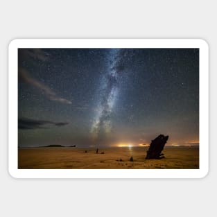 The Milky Way over Rhossili Bay Sticker